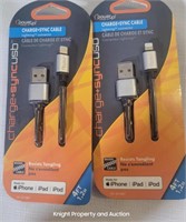 2 Power Up Charge+Sync USB Cable "Black and Black"