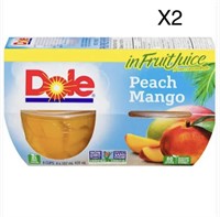 2 pk 4 Dole Peach Mango in Fruit Juices, 4 Cups,
