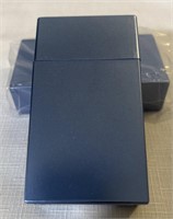 2 Plastic Cigarette Cases (Metal Looking)  (BLUE)