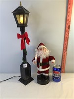 Lighted Lamppost & Musical Santa