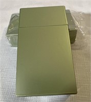 2 Plastic Cigarette Cases (Metal Looking) GREEN