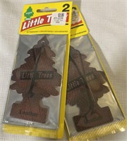 (2) 2 Packs of LITTLE TREE Air Fresheners: LEATHER