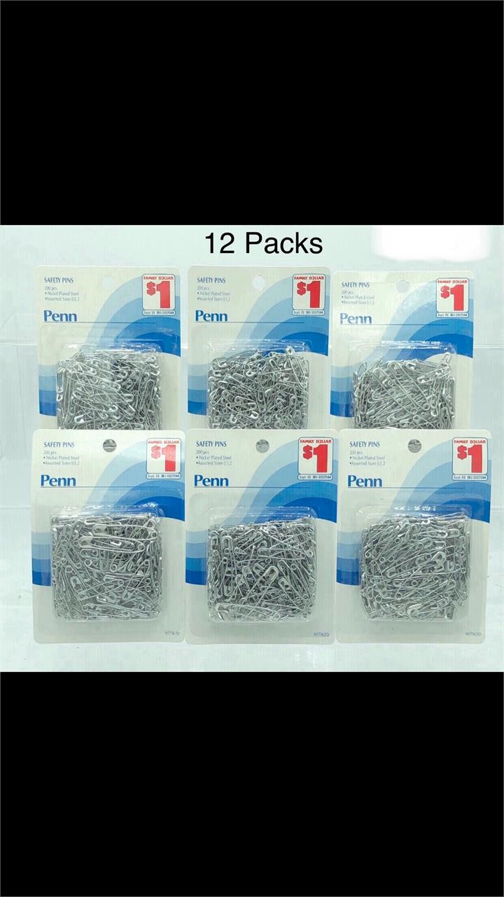 2 Boxes of 6 Pack 200pcs Assorted Size Safety Pins