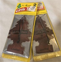 (2) 2 Pcs of LITTLE TREES Air Fresheners: LEATHER