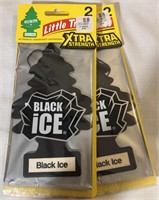(2) XL 2 Pcs of LITTLE TREES Air Fresh.: BLACK ICE