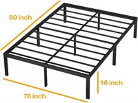 Eavesince King Bed Frame 18 Inch Tall Max