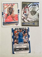 Lot of 3 Zion Williams Basketball cards
