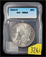 1904-O Morgan dollar, ICG slab certified MS-62