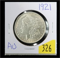 1921 Morgan dollar, AU