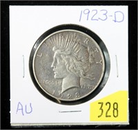 1923-D Peace dollar, AU