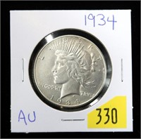 1934 Peace dollar, AU