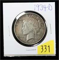 1934-D Peace dollar