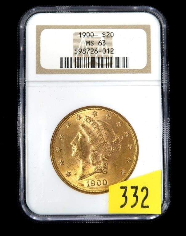 1900 $20 Gold Liberty Double Eagle, NGC slab