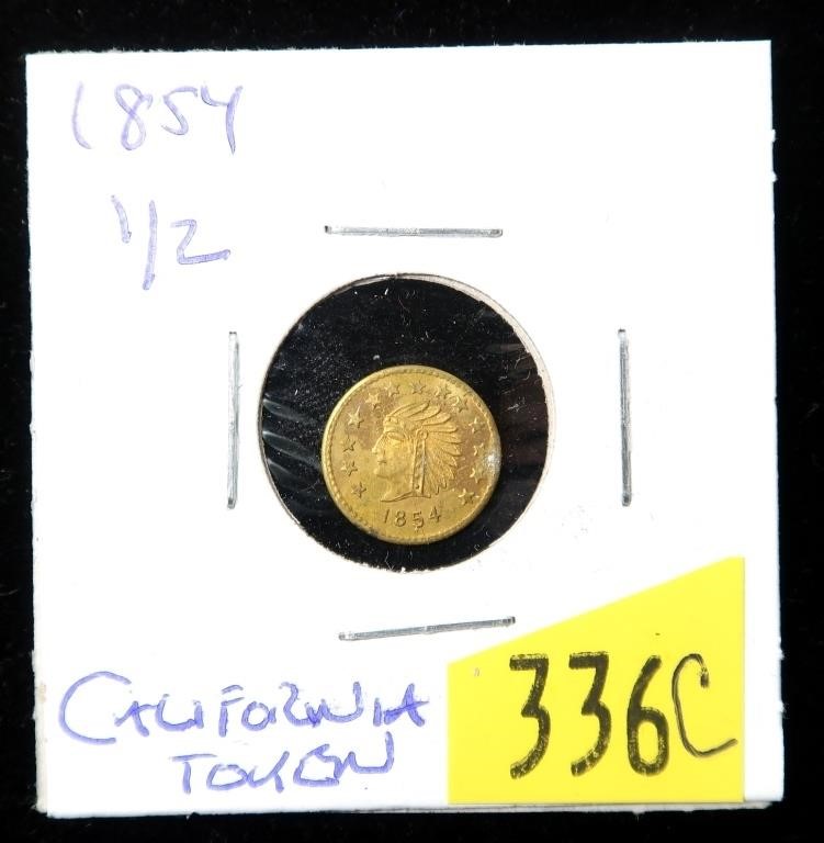 1854 1/2 California Gold token