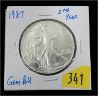 1987 American Silver Eagle, gem BU