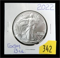 2022 American Silver Eagle, gem BU