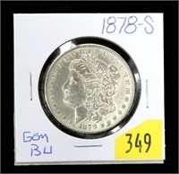 1878-S Morgan dollar, gem BU