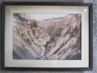Hand Colored Photo of Yellowstone Park 28"x20"