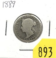 1889 Canadian quarter