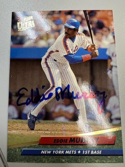 Mets Eddie Murray Signed Card with COA