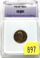 1954 Proof penny, ENG slab certified PR67