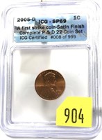 2005 penny, ICG slab certified SP69