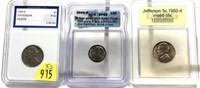 Lot, 3 slab certified coins, including 1950-D