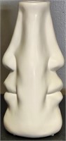 2 Face Vase Ceramic 9.25" Tall White