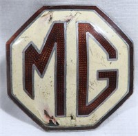 VINTAGE MG MOTOR ENAMEL CAR EMBLEM