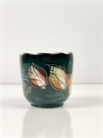 Sascha Brastoff Green Hand Painted Vase