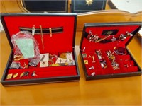 2 Men's Jewelry Boxes & Contents