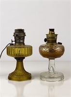 Pair of Antique Aladdin Model B Oil Lamps
