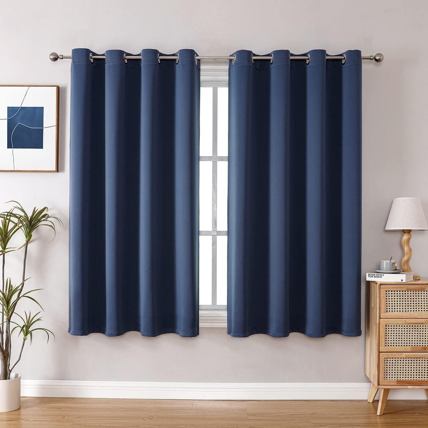 ChrisDowa Blackout Curtains  52W x 54L  Blue