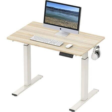 SHW Electric Desk  40x24 Inches  Maple
