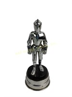 Chrome Knight Statue Butane Lighter with Wind Up