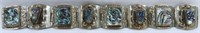 VINTAGE MEXICO 925 ABALONE PANEL BRACELET