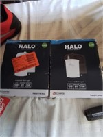 Pair of new Halo LED outdoor security wall lights