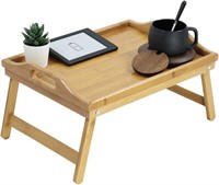 KKTONER Bamboo Bed Tray Table with Folding Legs Fo