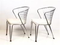 Pair of Daystrom MCM Chrome and Vinyl Chairs