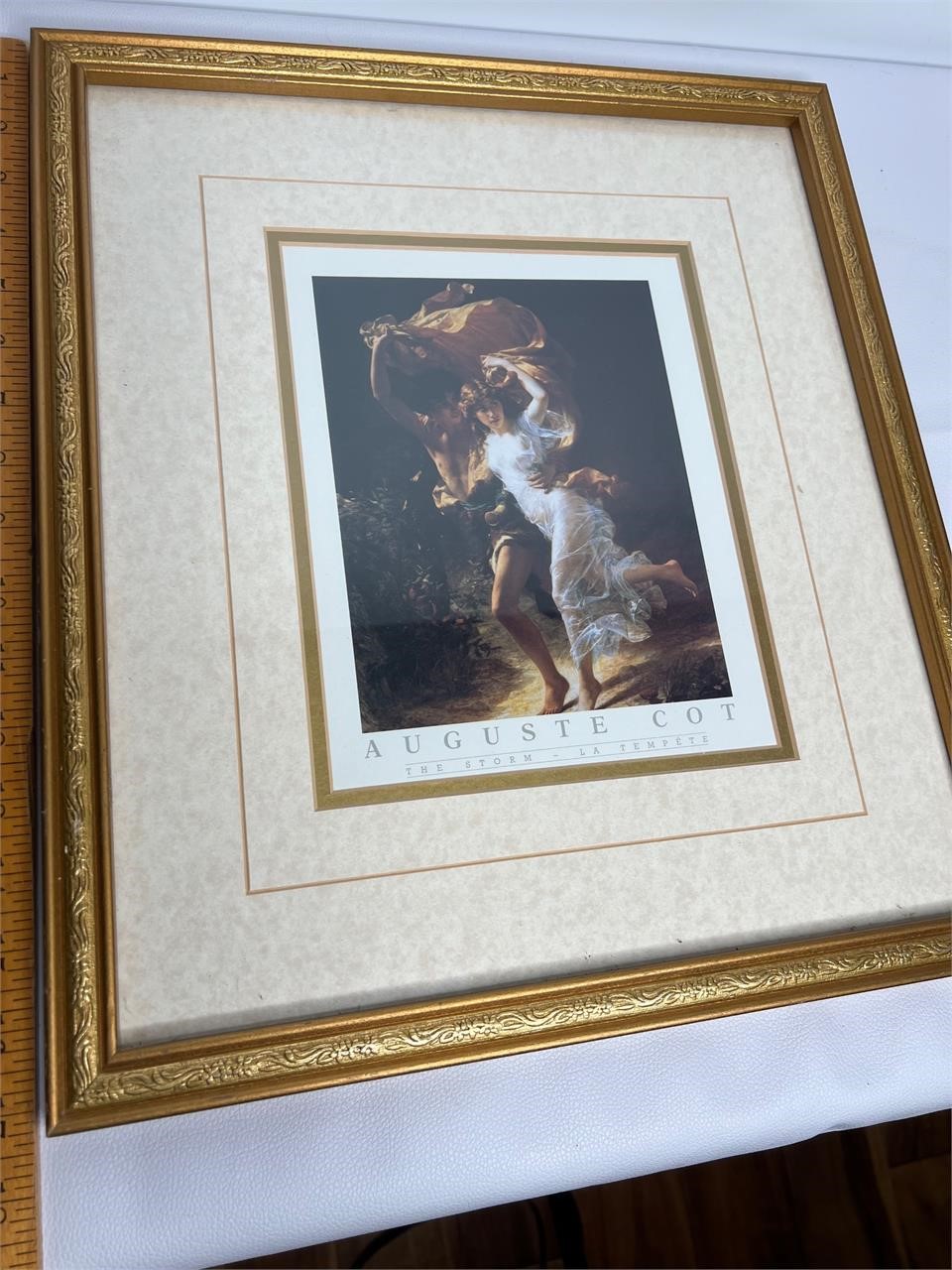 Framed Auguste Cot Print The Storm