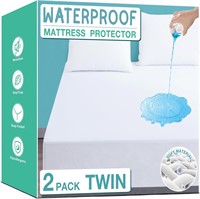 Lunsing Twin Mattress Protector Waterproof, 2 Pack