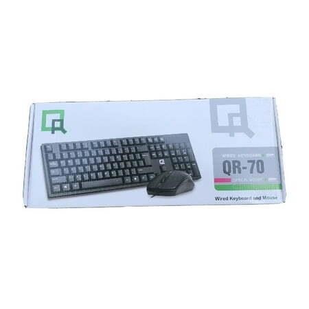 QR QR-70 Wired Keyboard and Optical Mouse Bundle