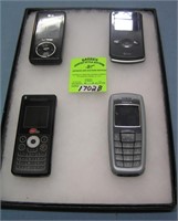 Group of modern cell phones