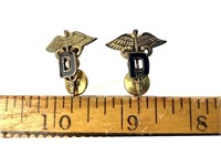 (2) Sterling enameled medical pins. Weight