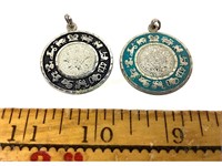 (2) Mexican Sterling pendants 27 grams