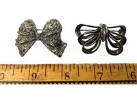 (2) Sterling bow pins Danecraft & Germany 32
