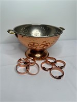 Copper Clad Metal Colander & rings