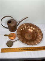 Copper lot- watering can bowl tiny covered pots