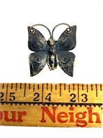 Old Navajo Sterling Silver Butterfly Pin Brooch