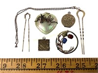 Mother Pendant. Wreath Brooch Lockets, Hair Pins